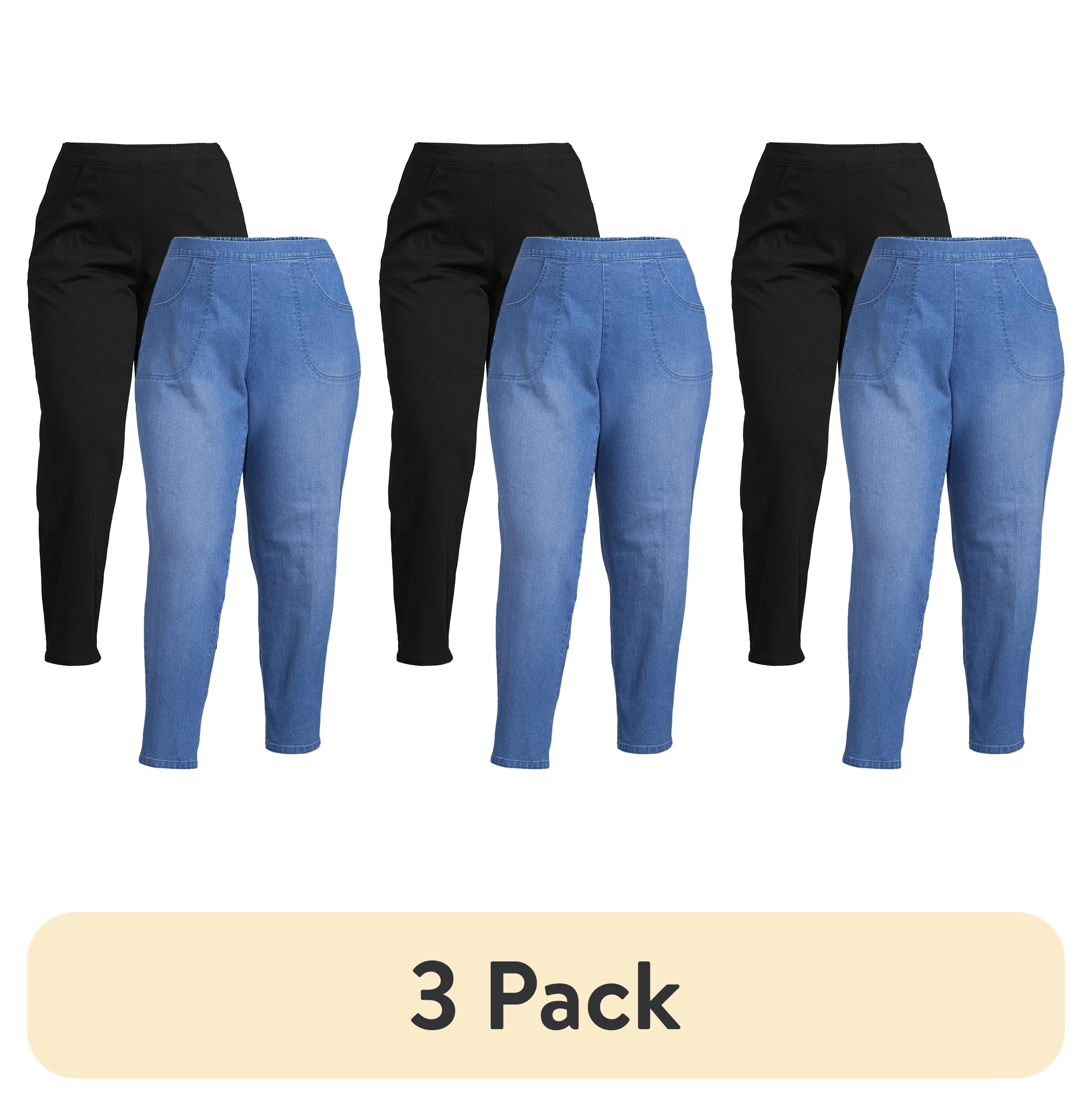 (3 pack) JMS Just My Size by Hanes Women's Plus Size 2 Pocket Pull On Pants, Single and 2 Pack