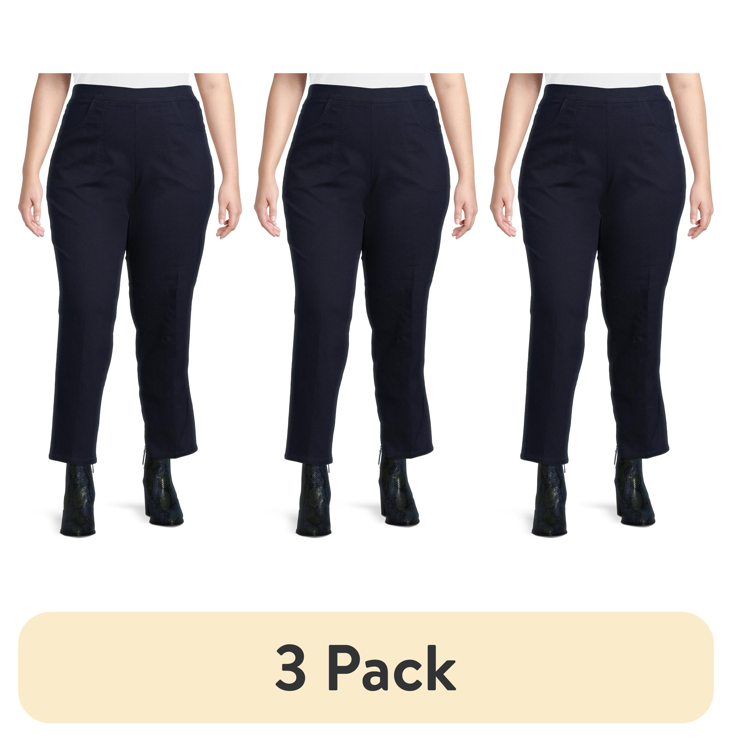(3 pack) JMS Just My Size by Hanes Women's Plus Size 2 Pocket Pull On Pants, Single and 2 Pack