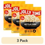(3 pack) JOLLY TIME Kettle Corn Microwave Popcorn, Sweet and Salty, 3 oz Bags, 6 Count