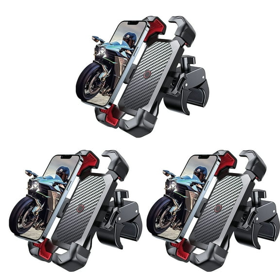 (3 pack) JOYROOM Motorcycle Phone Mount Bike Phone Holder, Auto Lock Adjustable Handlebar Phone Holder Mount for 4.7"-7" Cell Phones