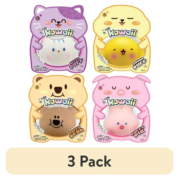 (3 pack) Ja-Ru Kawaii Cutie Puffs-Styles Vary-Sold Separately 1 Piece