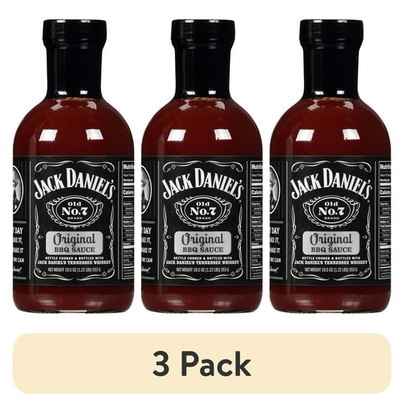 (3 pack) Jack Daniel's Original BBQ Sauce, 19.5 oz Bottle