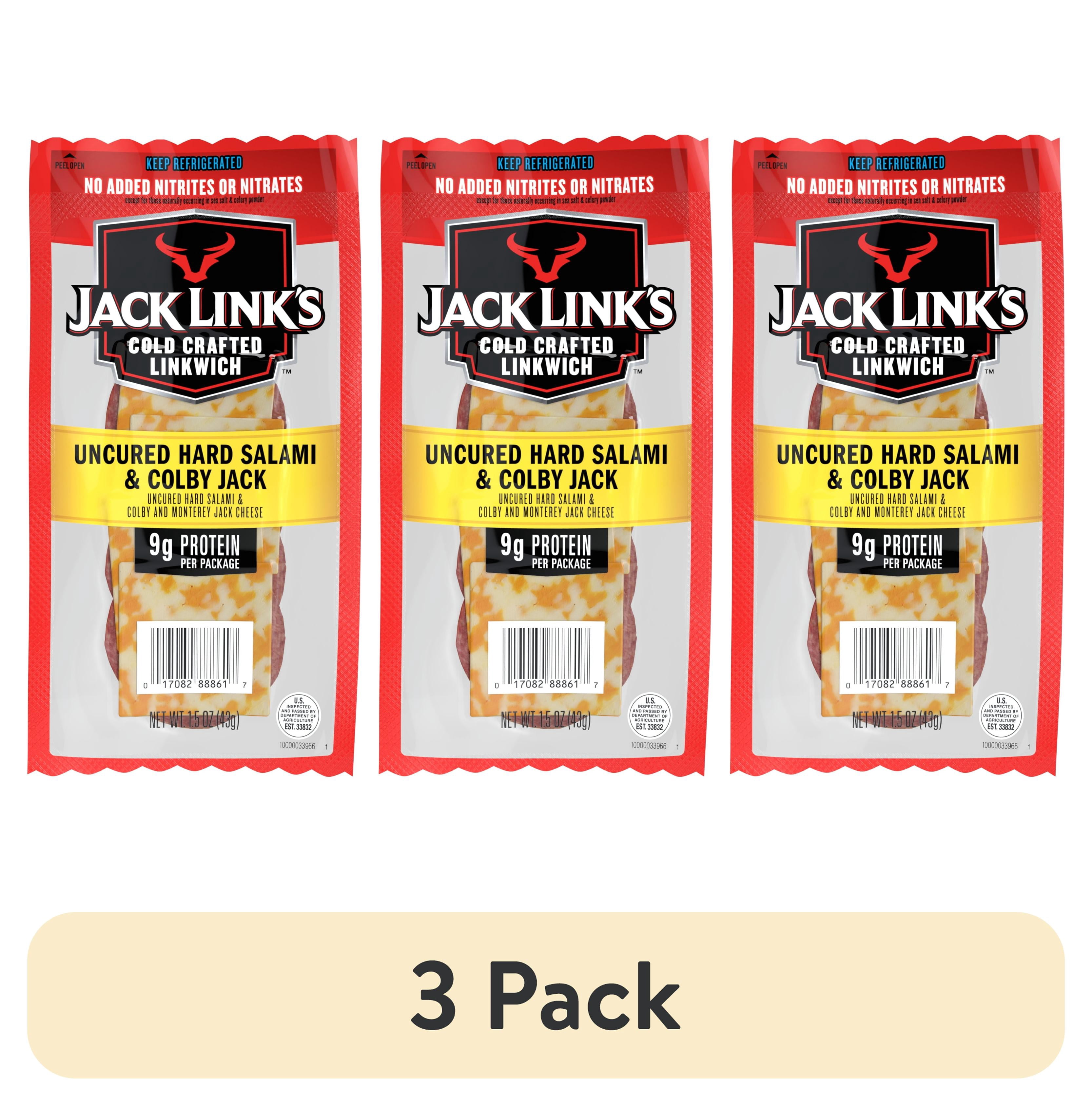 3 pack) Jack Link's Hard Salami & Colby Jack Cheese Linkwich, Cold