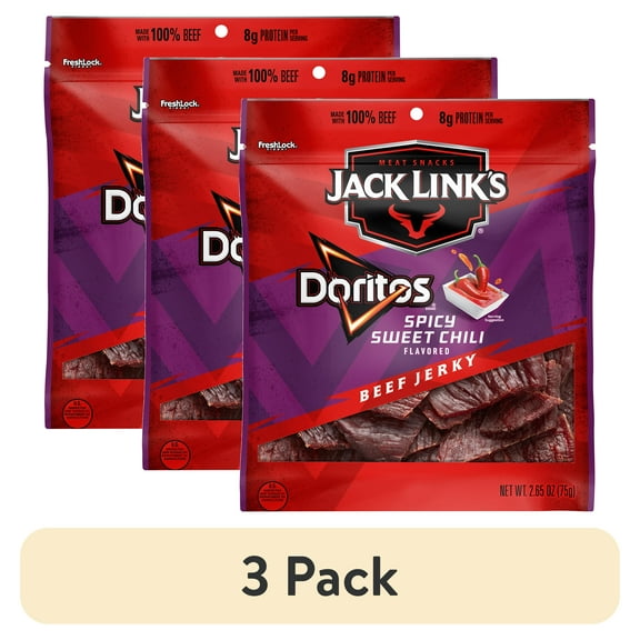 (3 pack) Jack Link’s® Doritos® Spicy Sweet Chili Flavored Beef Jerky, 2.65 oz