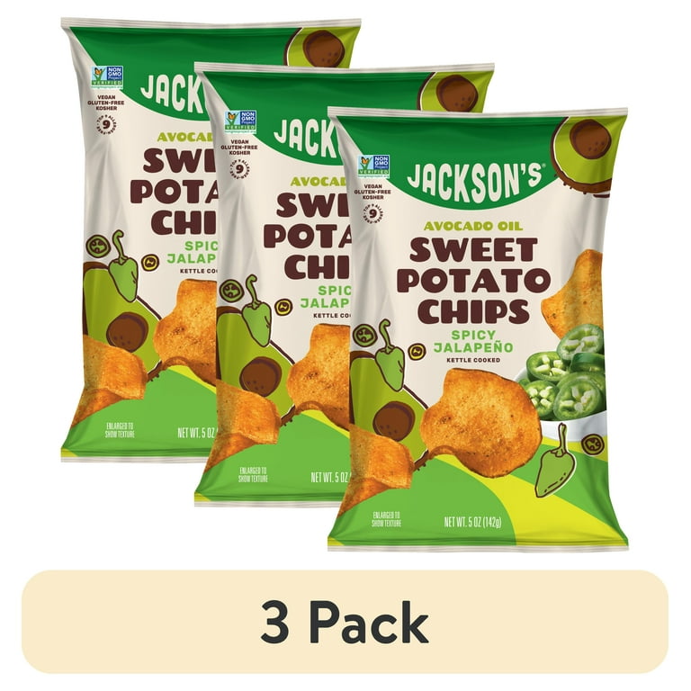 すずき　脂燃パッチ×3袋 3 pack) Jackson's Sweet Potato Spicy Jalapeno Chips, Avocado Oil