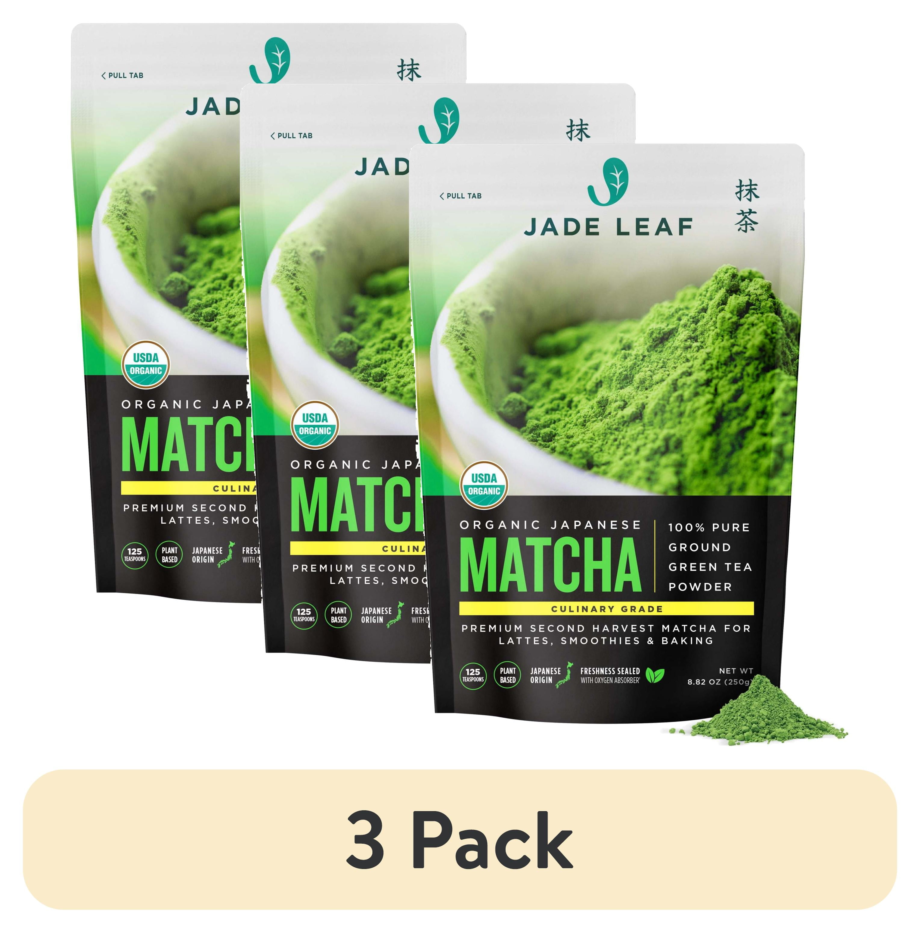 (3 pack) Jade Leaf Green Tea Matcha Powder, Culinary Grade, Plant Based, 8.82oz Pouch