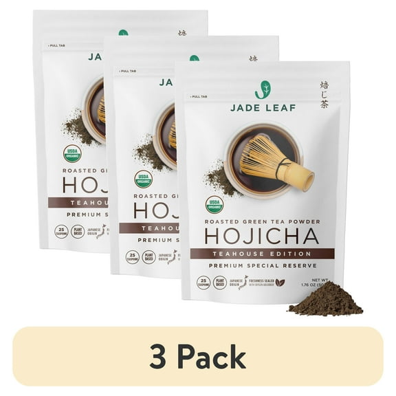 (3 pack) Jade Leaf Organic Hojicha Powder, Teahouse Edition, 1.76 oz Pouch