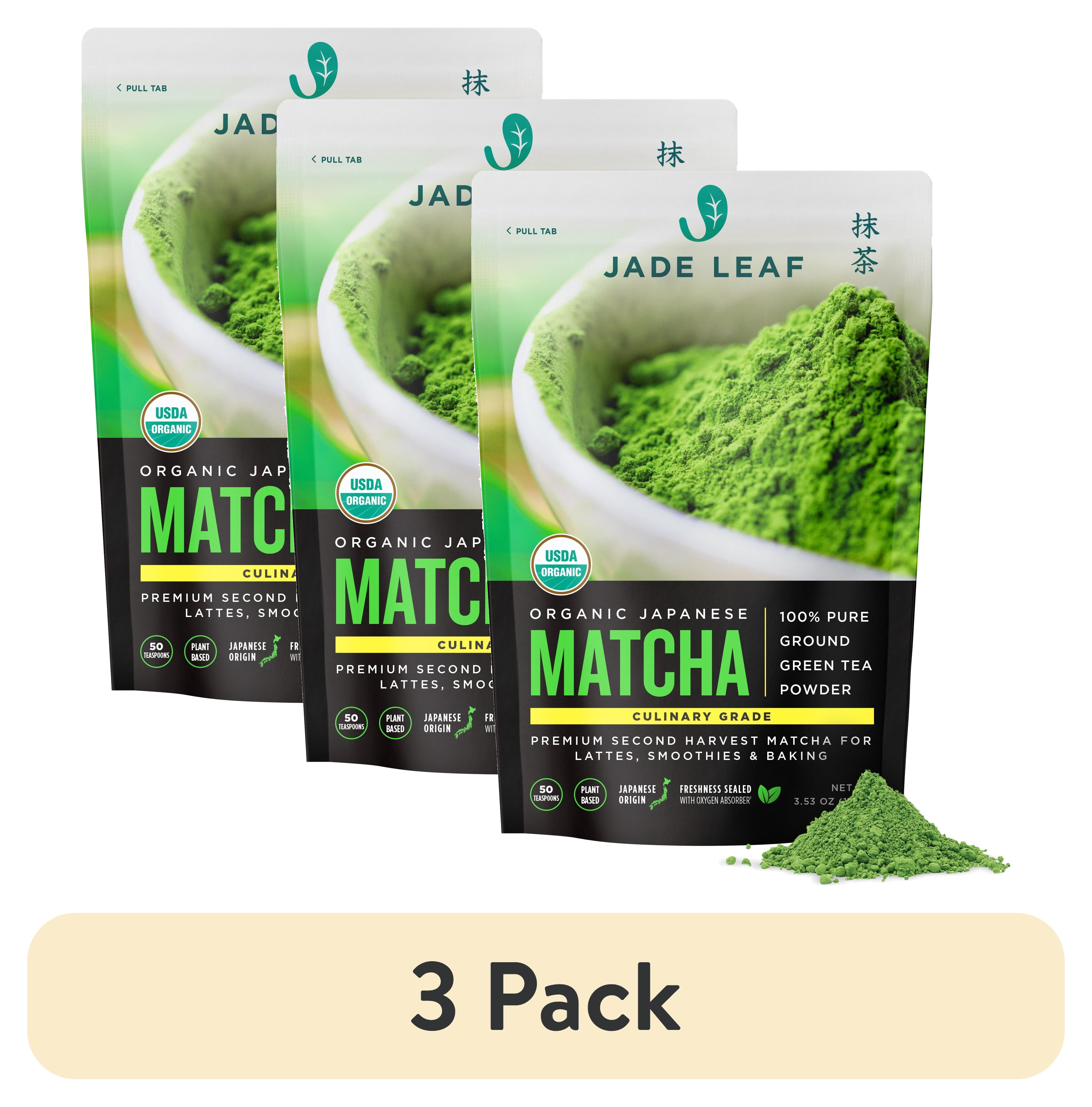 (3 pack) Jade Leaf Organic Japanese Matcha Classic Culinary Green Tea Powder for Smoothies, Lattes, and Baking, 3.53 oz (50-100 servings)