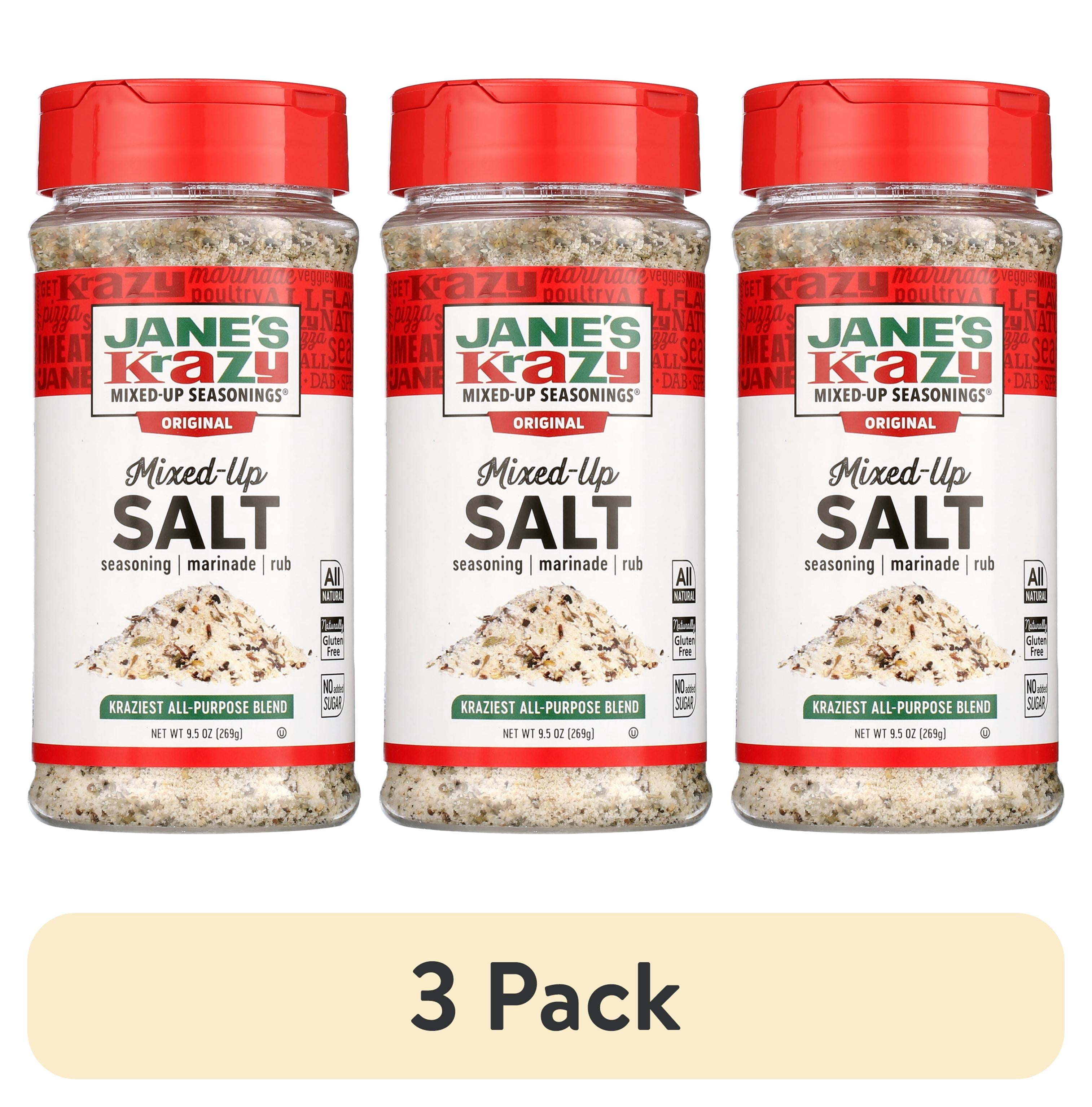 (3 pack) Jane's Krazy, Marinade & Seasoning, Original Mixed-Up Salt, 9. ...
