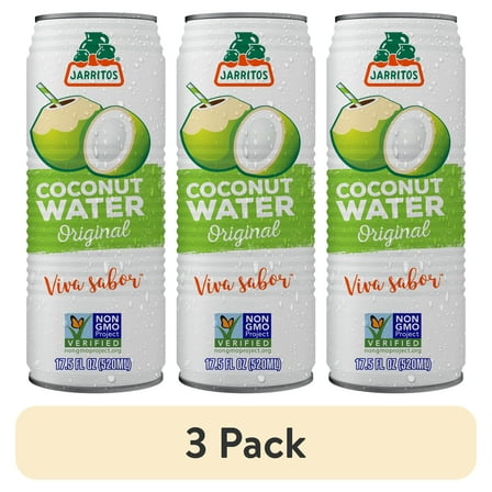 (3 pack) Jarritos Coconut Water Original, 17.5 fl oz (520 ml) Can, 1 count