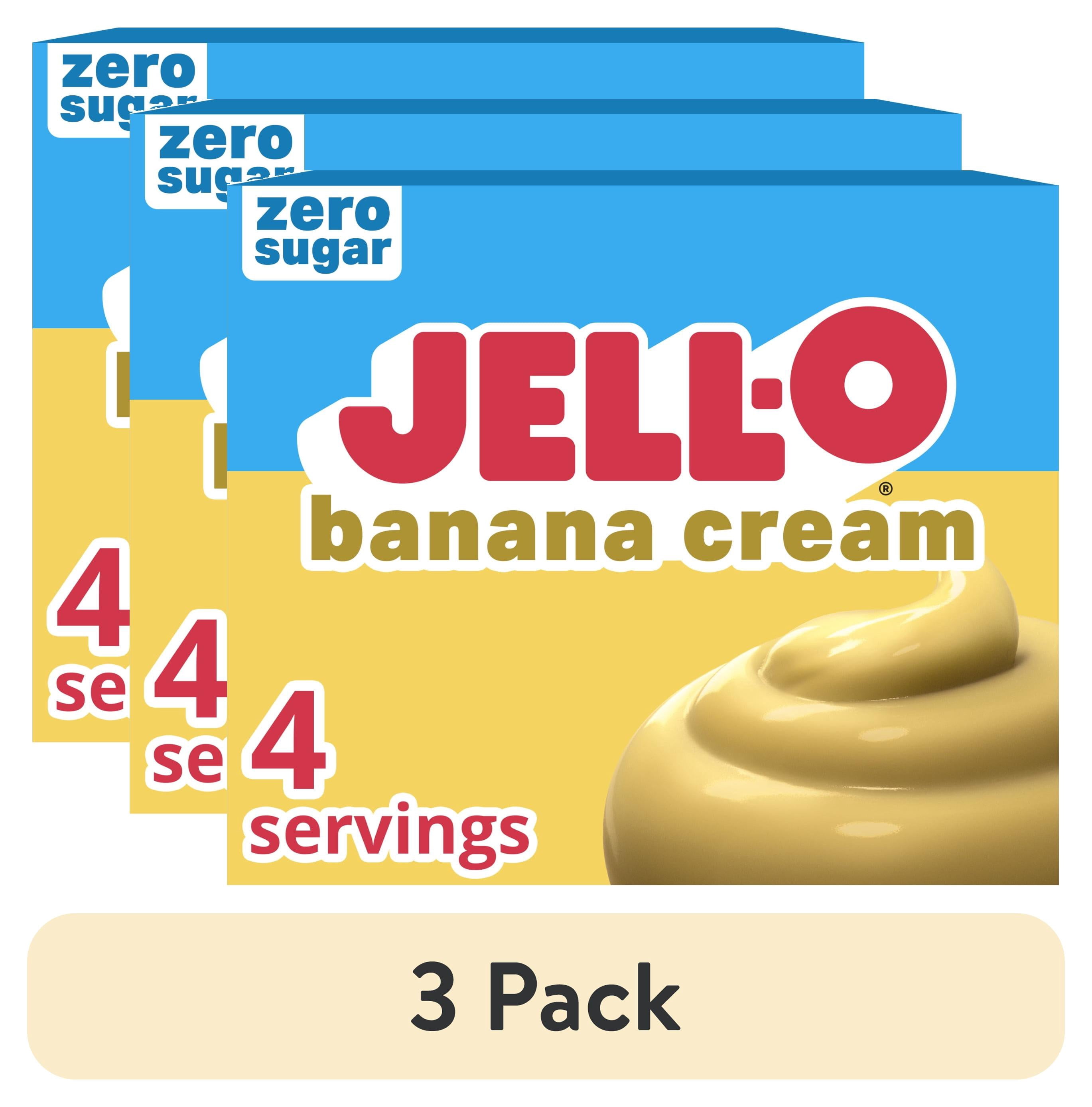 プルソワン　リモアジェルクリームGEL CREAM 8 pack) Jell-O Banana Cream Zero Sugar Instant Reduced Calorie