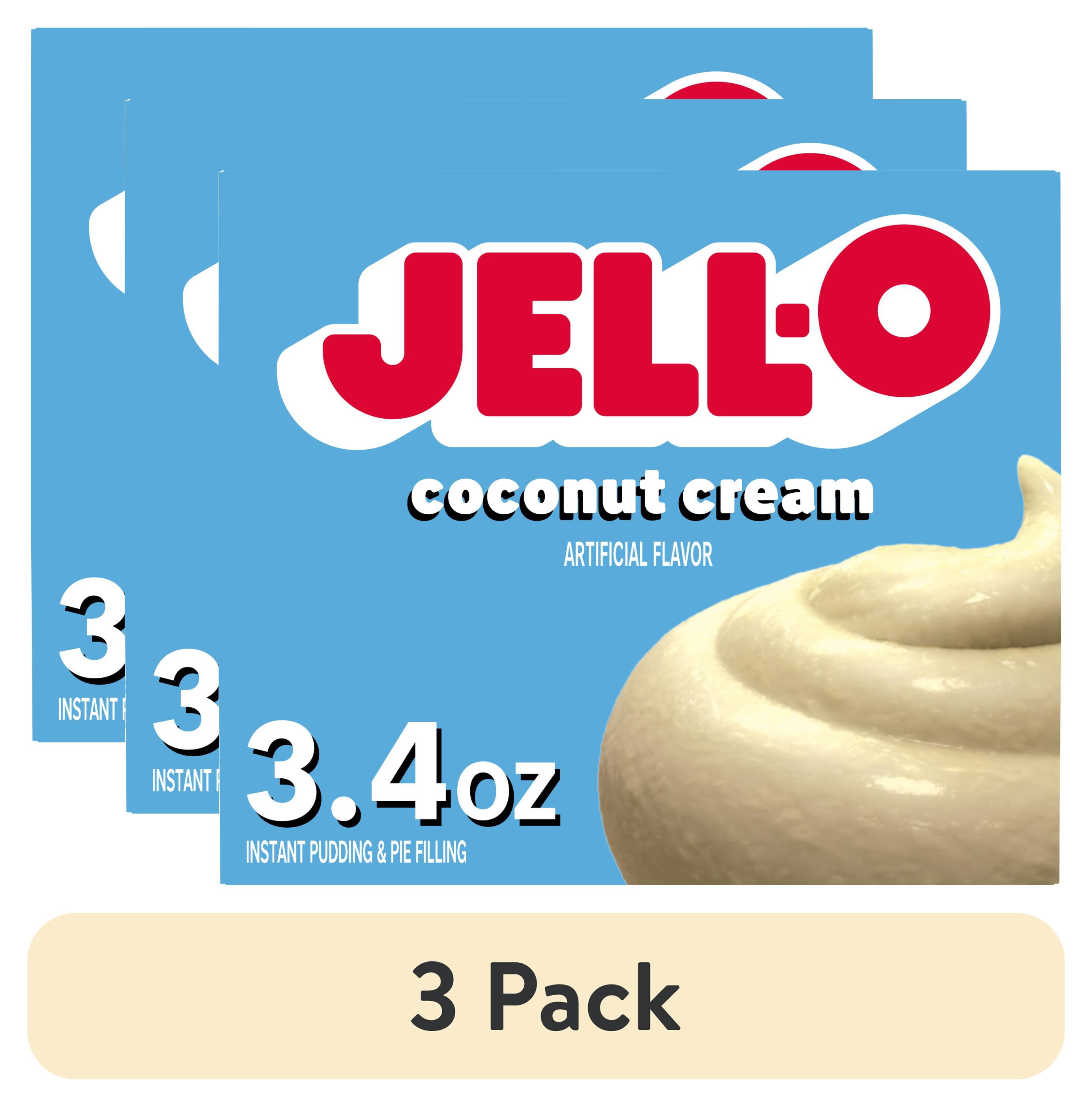 2 pack) Jell-O Coconut Cream Artificially Flavored Instant Pudding