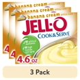 thumbnail image 1 of (3 pack) Jell-O Cook & Serve Banana Cream Pudding & Pie Filling Mix (24 ct Pack, 4.6 oz Boxes), 1 of 7