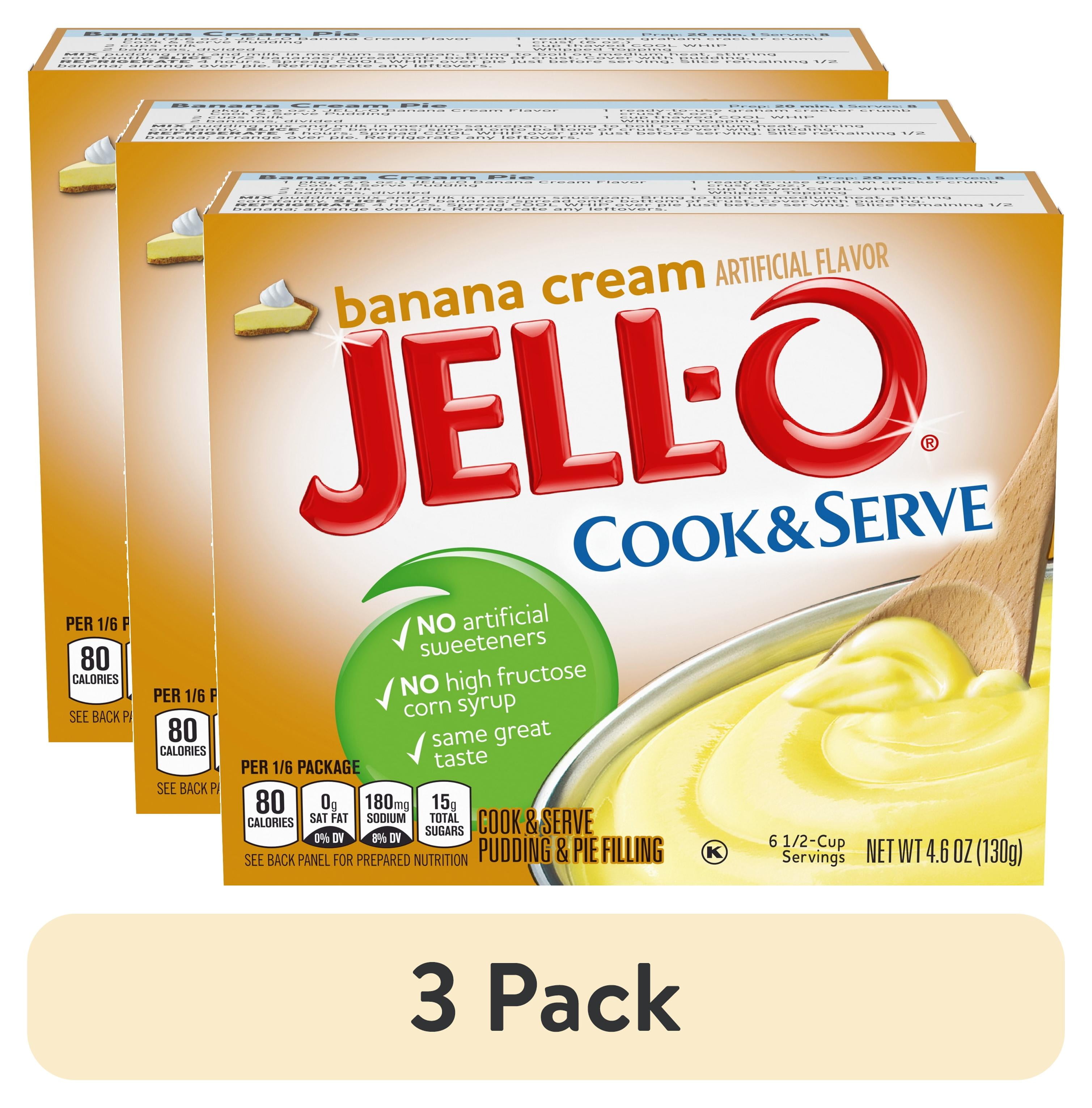 2 pack) Jell-O Cook & Serve Banana Cream Pudding & Pie Filling Mix
