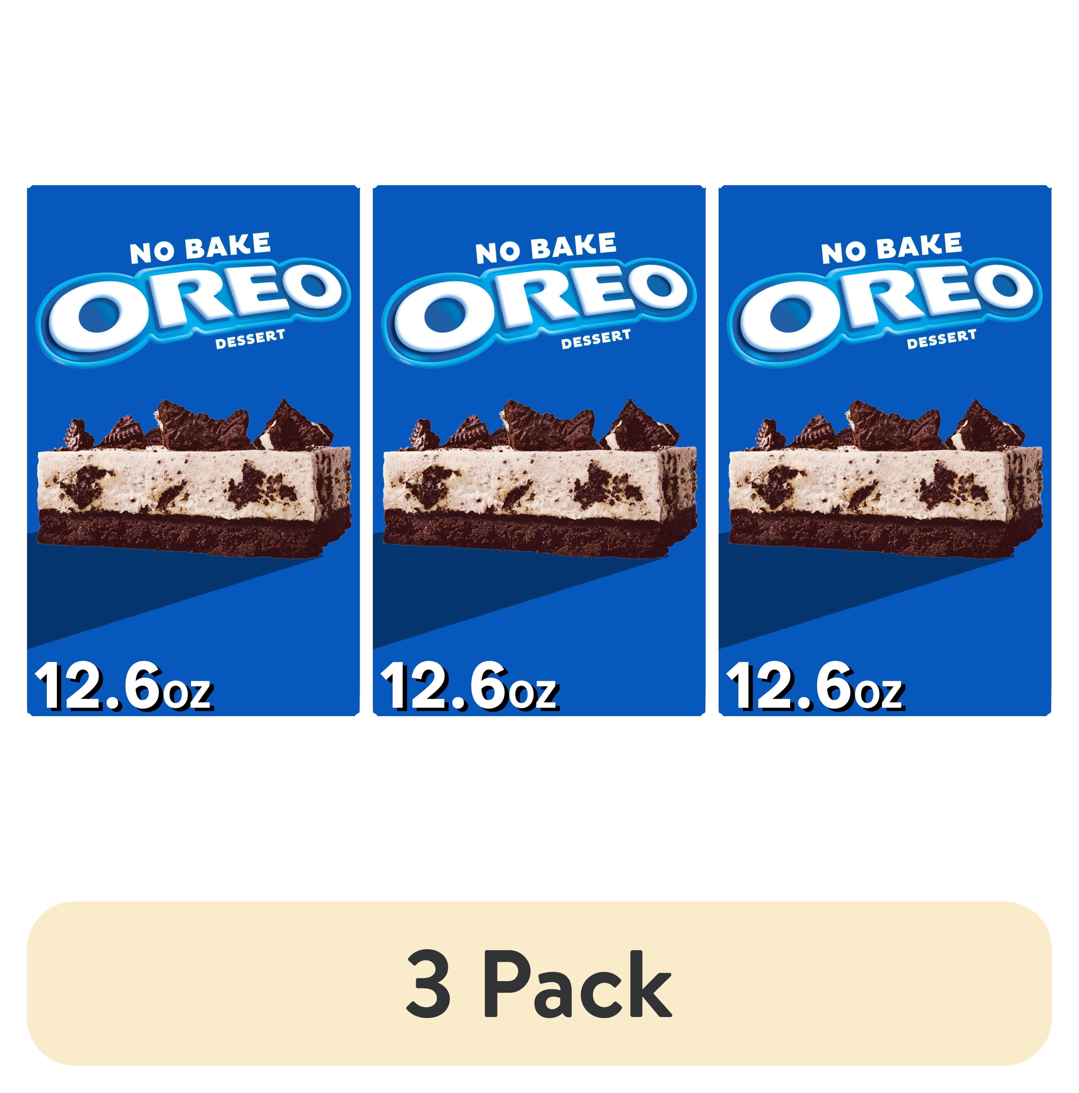 (3 pack) Jell-O No Bake Oreo Dessert Kit with Filling Mix, Crust Mix & Cookie Pieces, 12.6 oz Box
