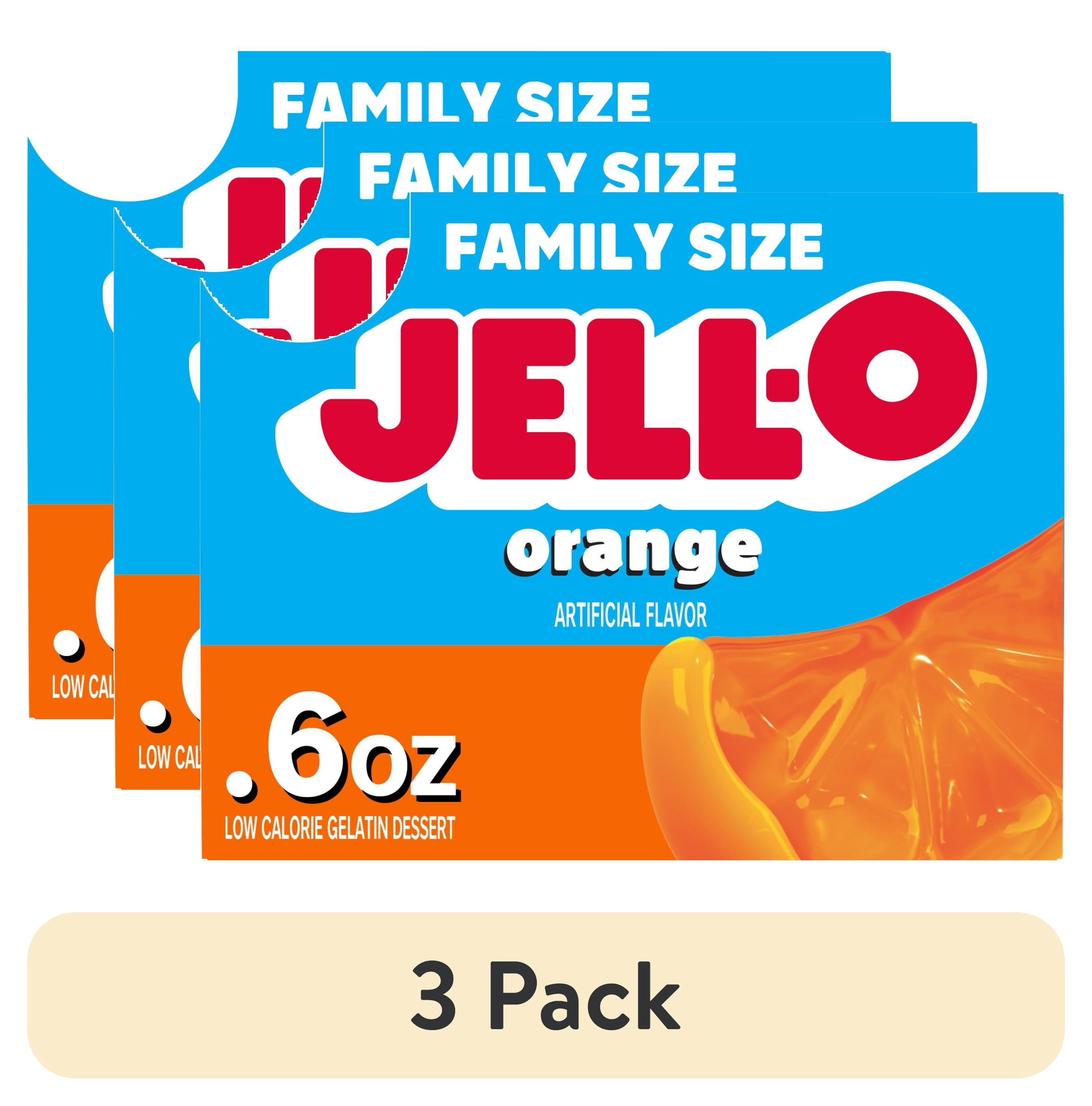 3 pack) Jell-O Orange Zero Sugar Low Calorie Gelatin Dessert Mix