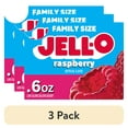 thumbnail image 1 of (3 pack) Jell-O Raspberry Zero Sugar Gelatin Dessert Mix, Family Size, 0.6 oz Box, 1 of 15