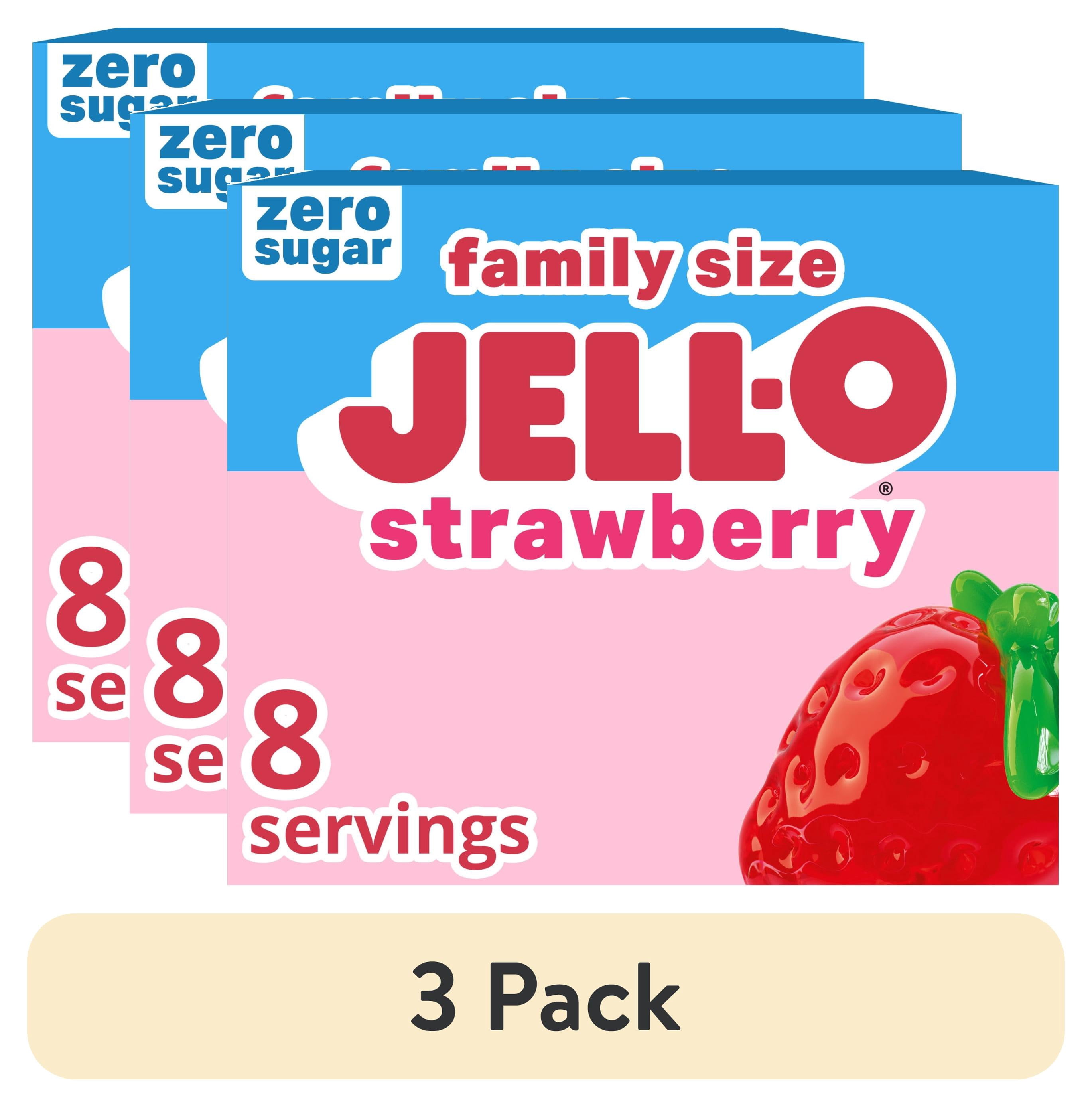 Jell-O Zero Sugar Strawberry Gelatin Dessert Mix, Artificially