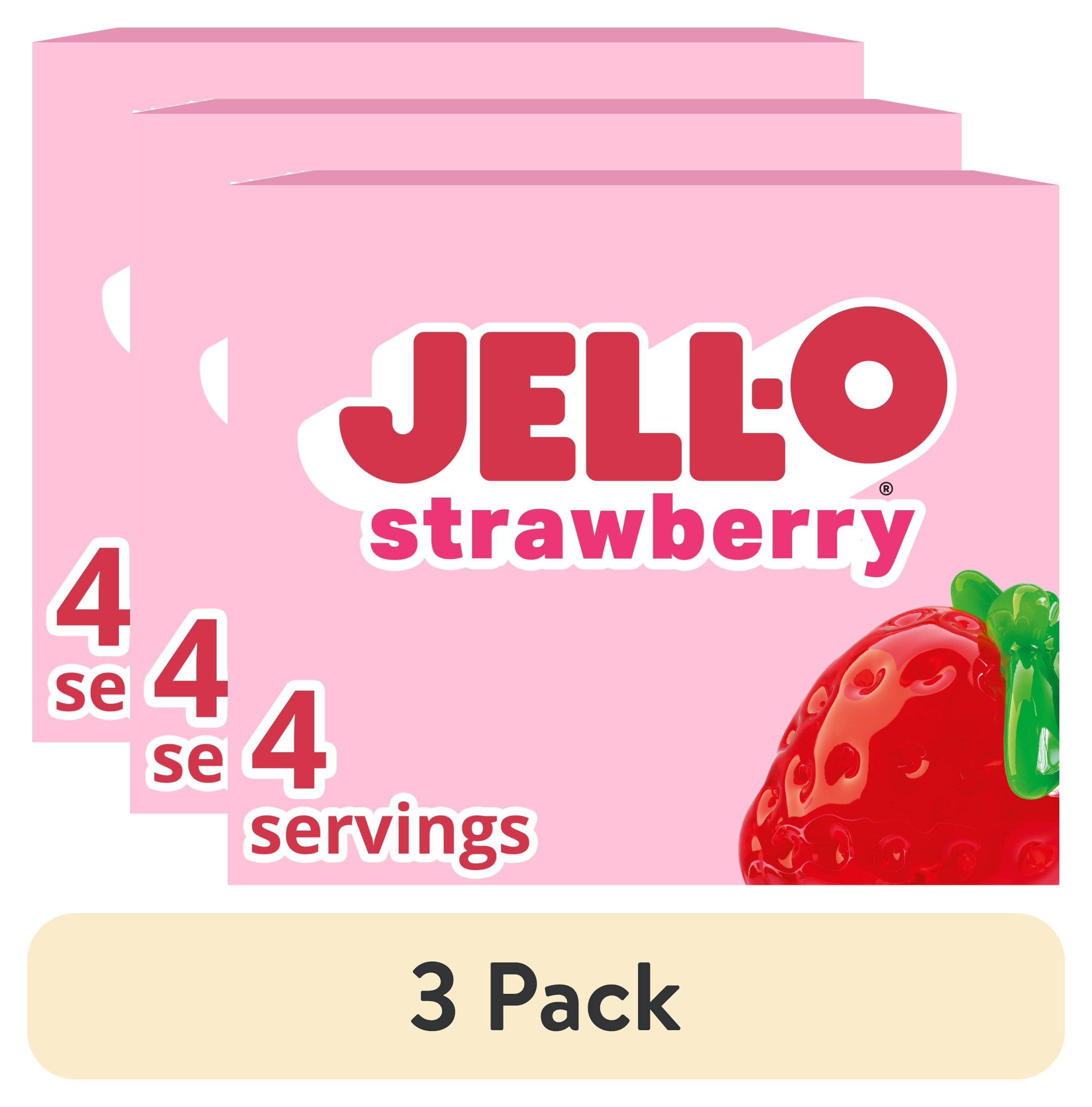 (3 pack) Jell-O Strawberry Gelatin Dessert Mix, 3 oz Box