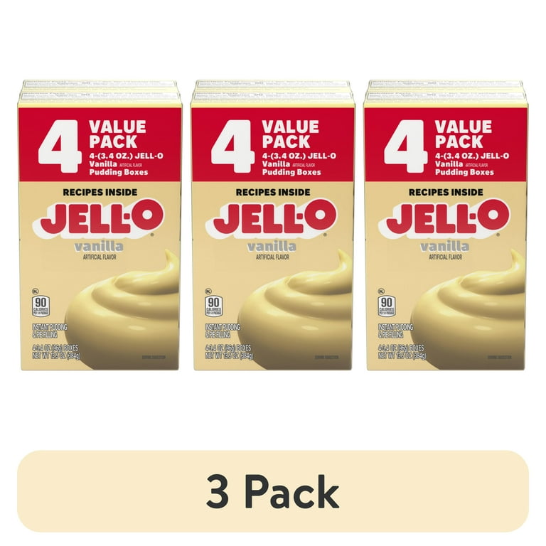 3 pack) Jell-O Vanilla Instant Pudding & Pie Filling Mix Value