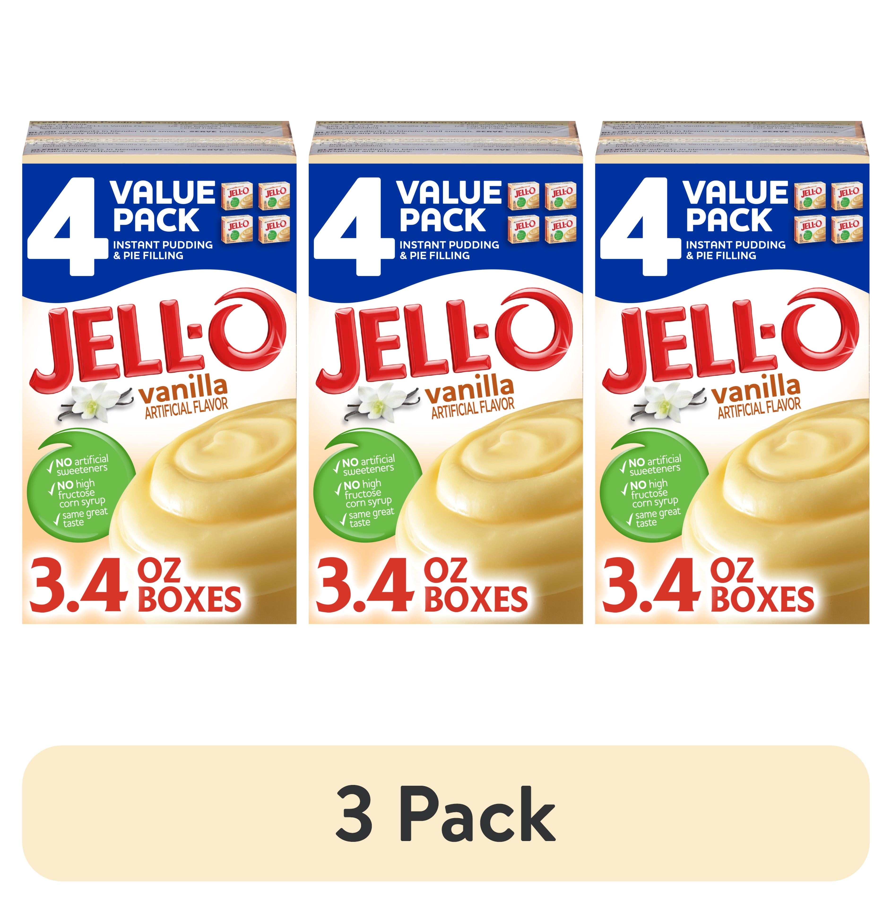 3 pack) Jell-O Vanilla Instant Pudding & Pie Filling Mix Value