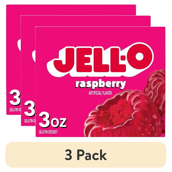 (3 pack) Jell-o Gelatin Raspberry, 3 Ounce Pack of 4-5070481896