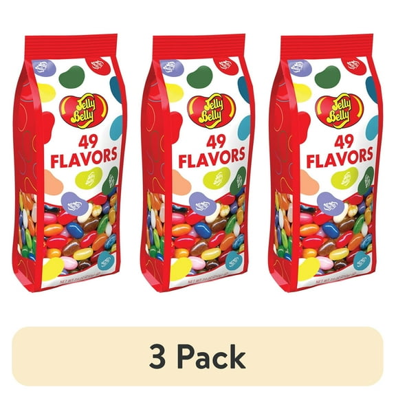 (3 pack) Jelly Belly 49 Assorted Jelly Bean Flavors, 7.5 Ounce Gift Bag, Most Popular Flavors