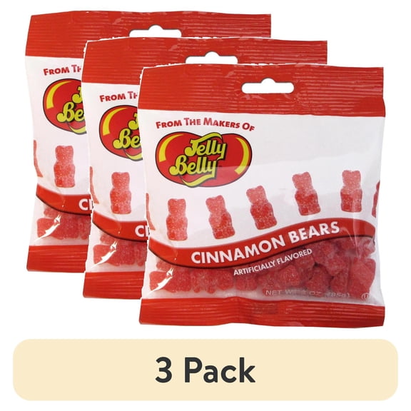 (3 pack) Jelly Belly Confections 3oz Hot Cinnamon Bears