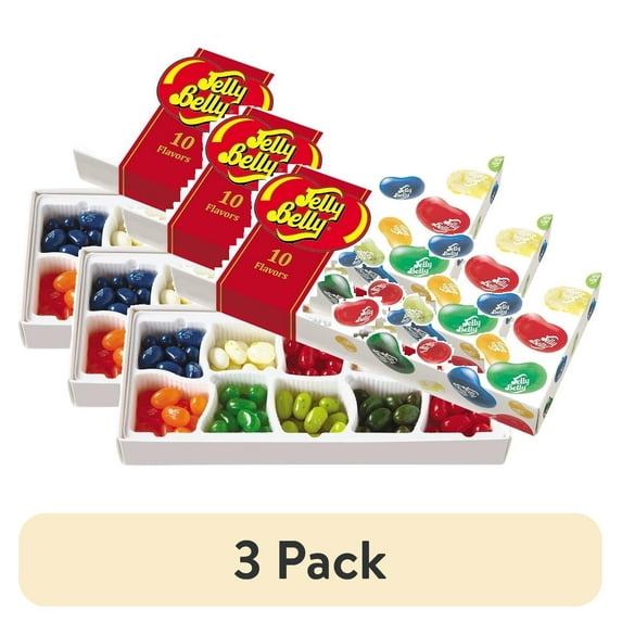 (3 pack) Jelly Belly Jelly Beans 10-Flavor Holiday Gift Box - 4.25 Ounces of True-to-Life Gourmet Flavors