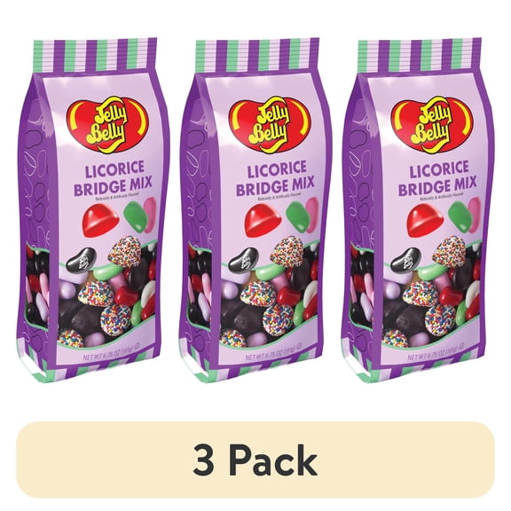 (3 pack) Jelly Belly Licorice Bridge Mix - 6.75-oz. Bag