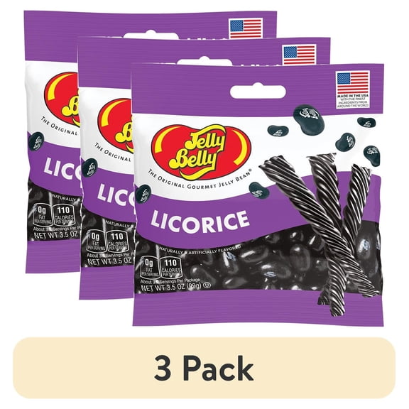 (3 pack) Jelly Belly Licorice Jelly Beans, 3.5 Oz
