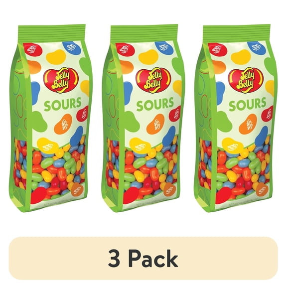 (3 pack) Jelly Belly Sours Jelly Beans - Mix of 5 Sour Fruit Flavors, 7.5 Ounce Gift Bag