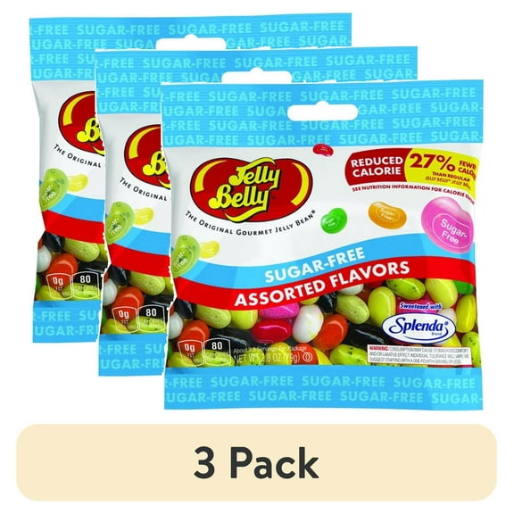 (3 pack) Jelly Belly Sugar-free Assorted Jelly Beans - 2.8 oz Grab & Go® Bag