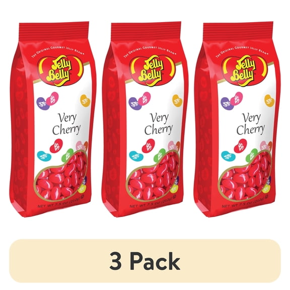 (3 pack) Jelly Belly Very Cherry Jelly Beans - 7.5 oz Gift Bag - True-to-life Cherry-flavored Candy