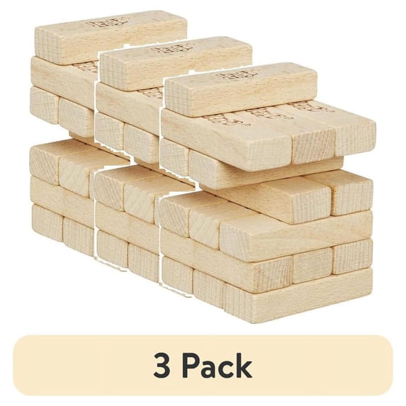 (3 pack) Jenga Mini Pocket Sized Block Stacking Board Game for Family, by Hasbro