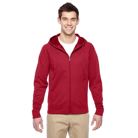 (3 pack) Jerzees 6 oz. Sport Tech Fleece Full-Zip Hood (PF93MR) True Red, XL