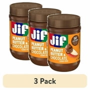 (3 pack) Jif Peanut Butter & Chocolate Flavored Spread, 15 oz Jar