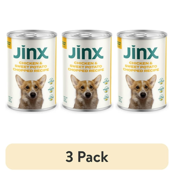 (3 pack) Jinx Chopped Chicken Recipe Natural Wet Dog Food, Grain-Free, 13 oz. Can