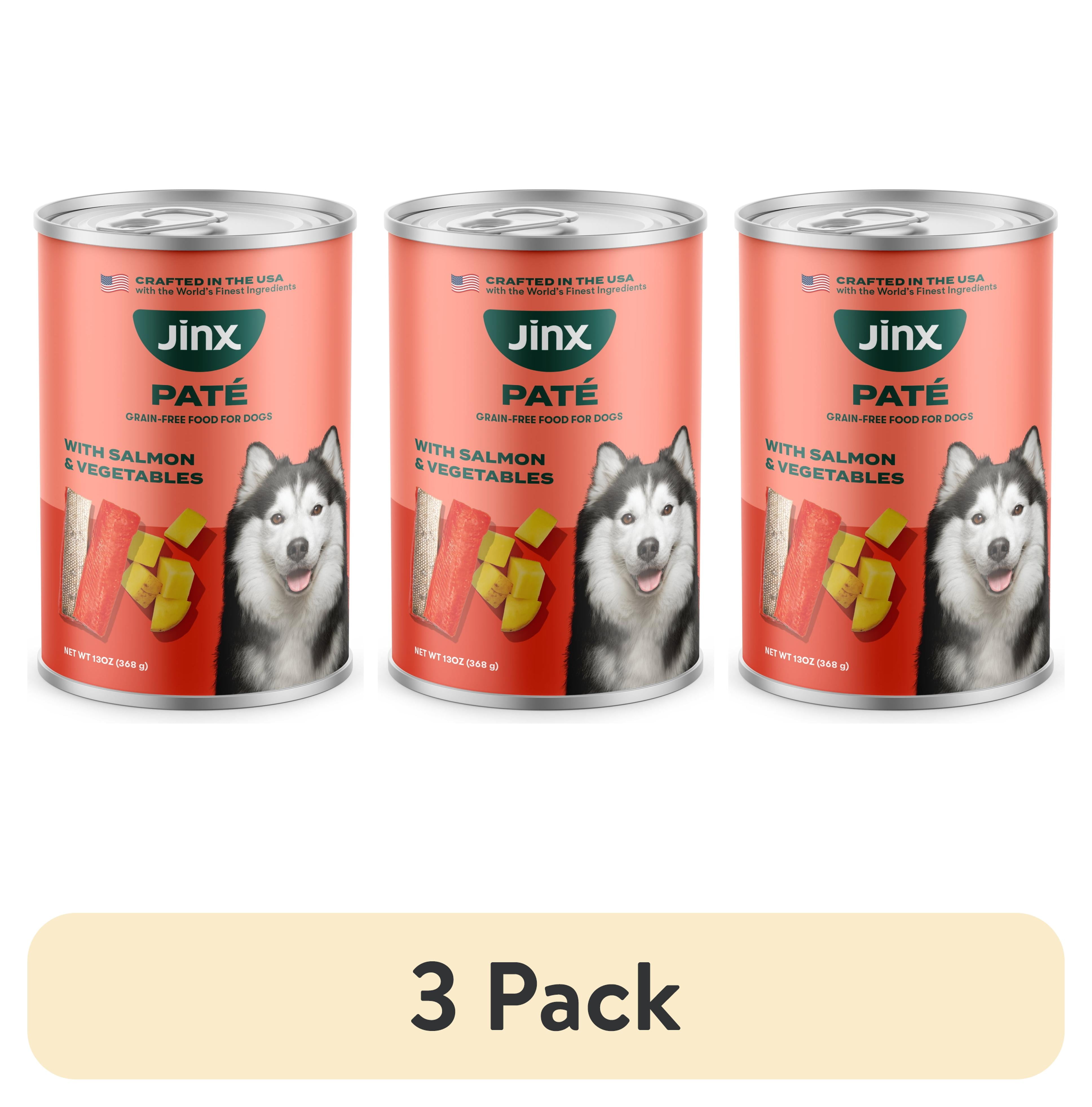 3 pack) Jinx Pate with Salmon & Vegetables Natural Wet Dog Food