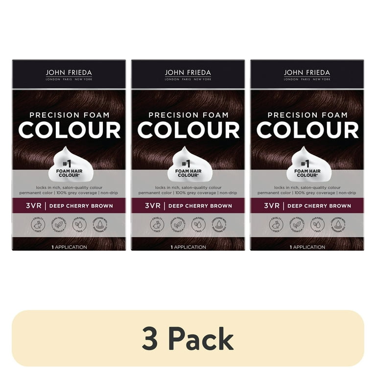 airy coloring foam dark brown ３本セット 3 pack) John Frieda Brown Permanent Precision Hair Color Foam Kit