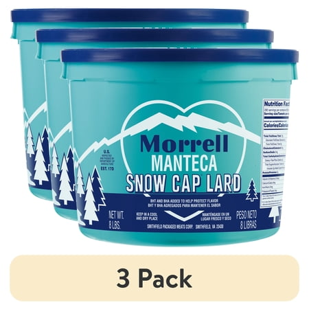 (3 pack) John Morrell Snow Cap Lard, 8 lb