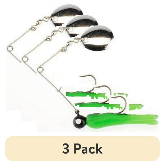 (3 pack) Johnson Original Beetle Spin Fishing Lure, Catalpa/Black Stripe, 1 in
