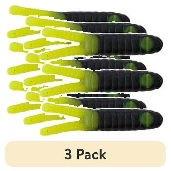 (3 pack) Johnson Original Beetle Spin Fishing Lure, Black/Chartreuse, 1.5 in