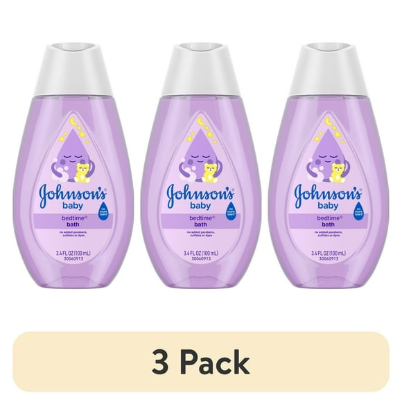 (3 pack) Johnson's Baby Bedtime Bath, Relaxing NaturalCalm Aromas, 3.4 fl. oz