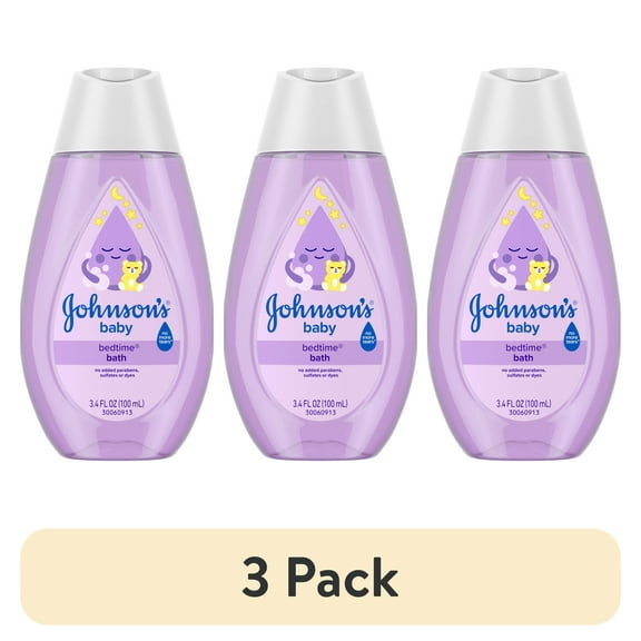 (3 pack) Johnson's Baby Bedtime Bath, Relaxing NaturalCalm Aromas, 3.4 fl. oz