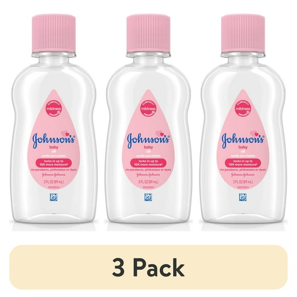 (3 pack) Johnsons Baby Oil, Travel Size, 3 fl. oz