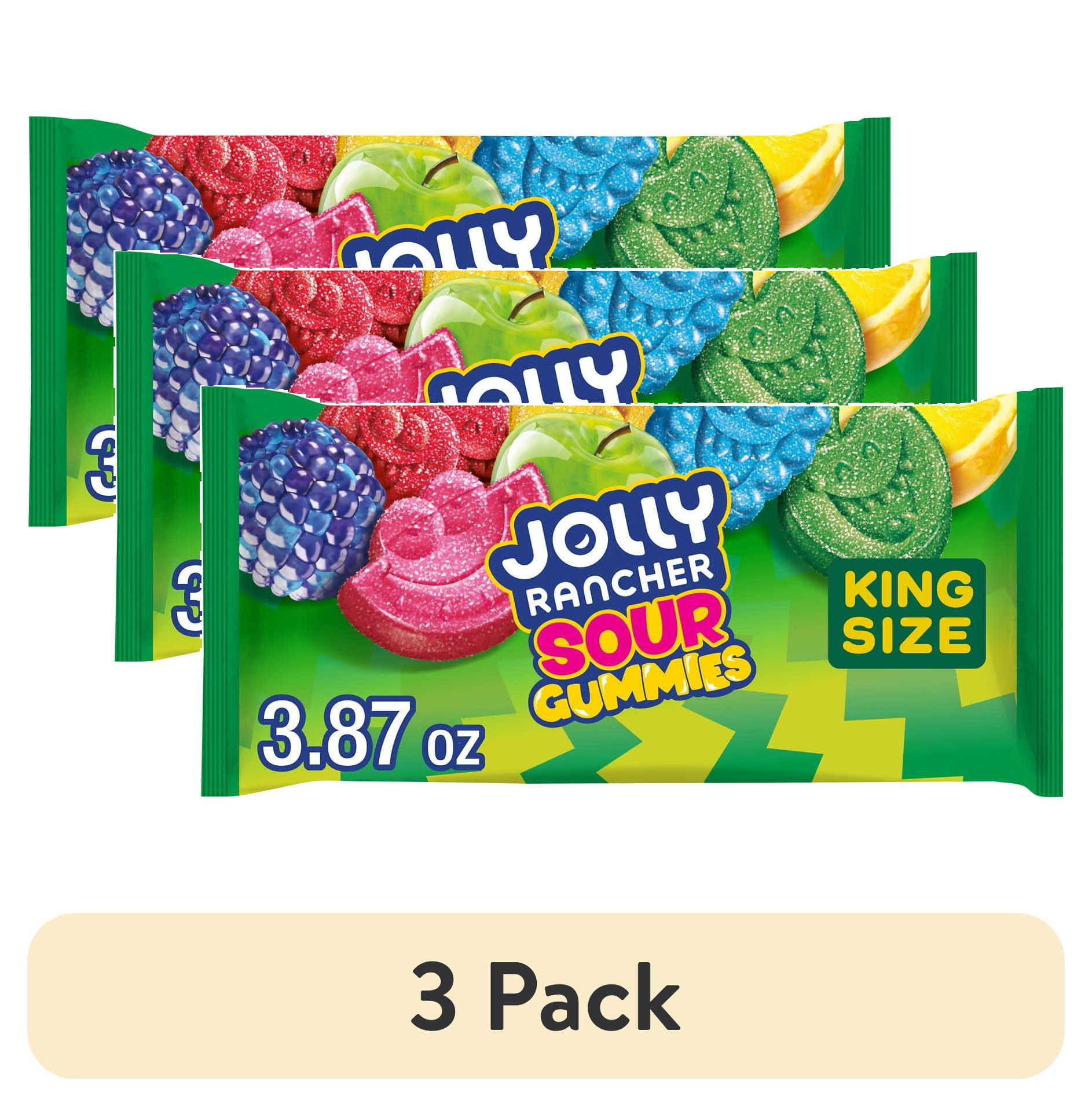 (3 pack) Jolly Rancher Sour Gummies Assorted Fruit Flavored King Size ...