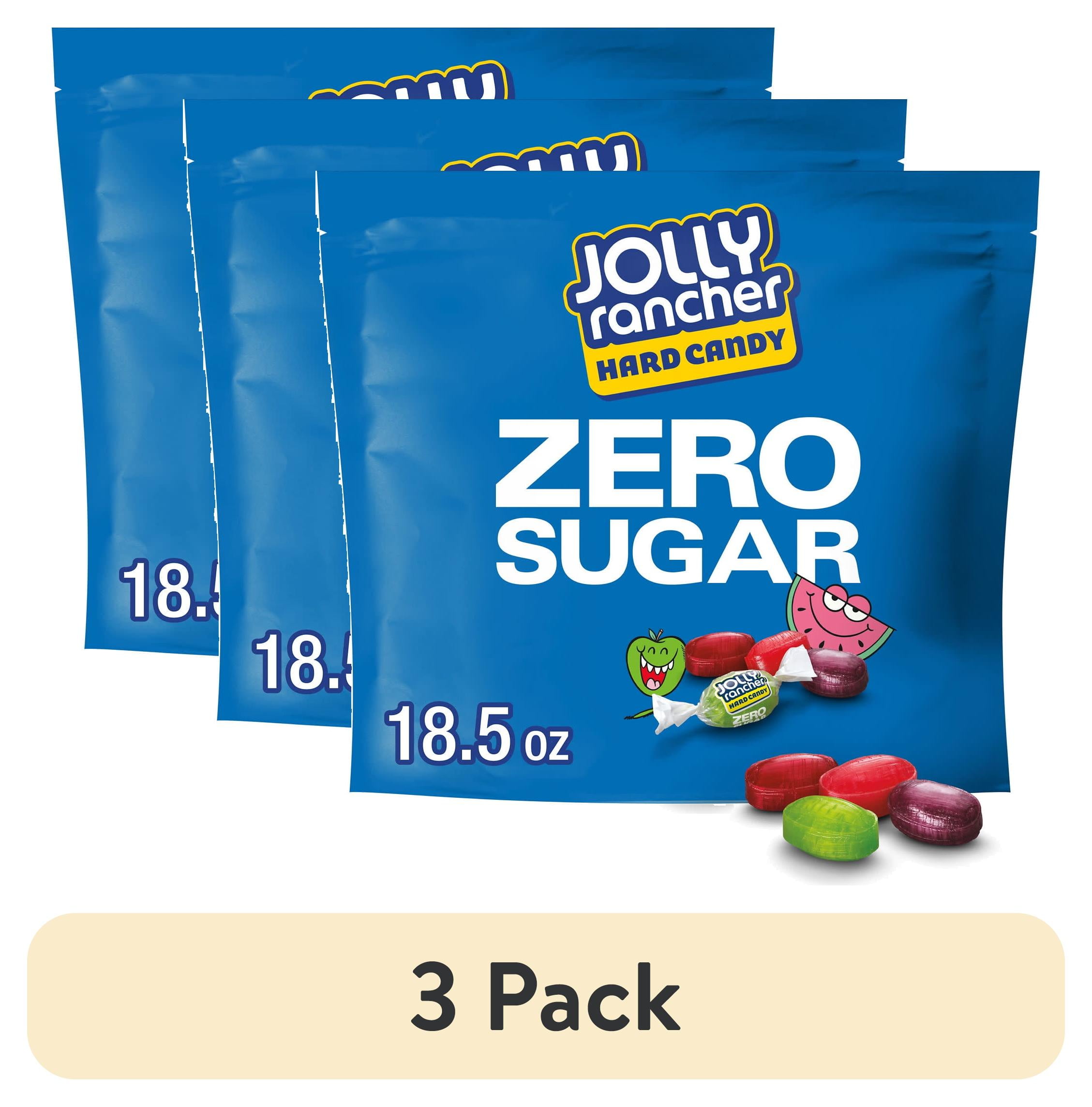 (3 pack) Jolly Rancher Zero Sugar Assorted Fruit Flavored Hard Candy, Bag 18.5 oz