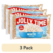 (3 pack) JOLLY TIME White Popcorn Kernels, 32 oz Bag, Non-GMO Project Verified, 100% Whole Grain, High Fiber, Gluten Free, White Popcorn for Air Poppers, Stovetop & Hot Air Poppers