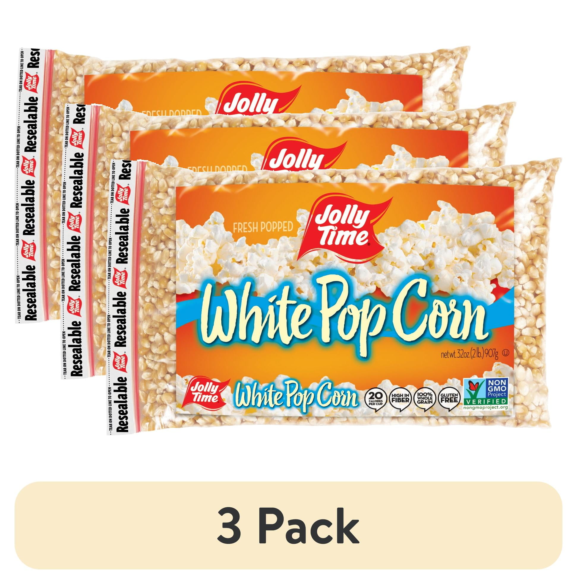 3 pack) Jolly Time White Popcorn Kernels, 32 oz. Bag - Walmart.com
